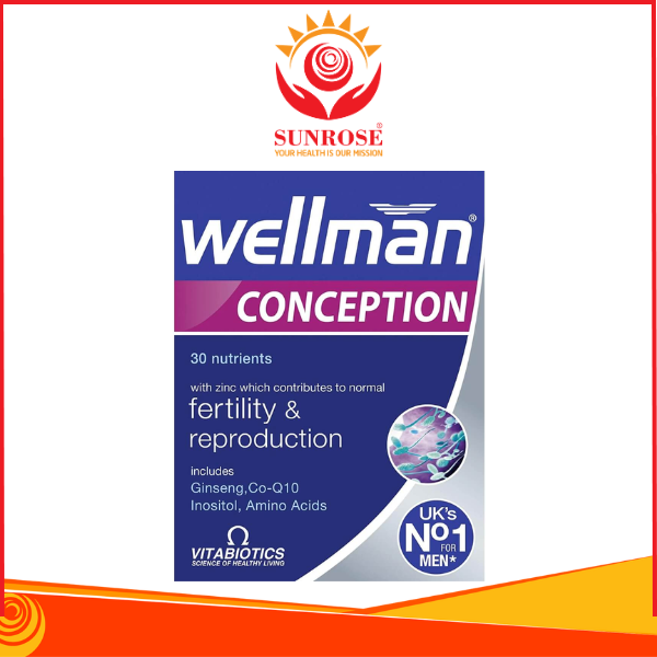  Viên uống Wellman Original Vitabiotics bổ sung vitamin, khoáng chất, hỗ trợ tăng cường sức khỏe cho nam giới (2 vỉ x 15 viên) 