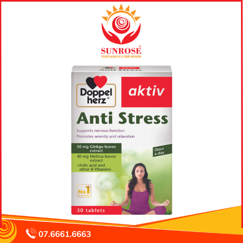  Anti Stress - Hỗ trợ giảm căng thẳng - Hộp 30 viên 