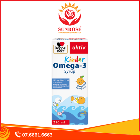  Thực phẩm bảo vệ sức khỏe Aktiv Kinder Omega 3 syrup - Hỗ trợ phát triển não bộ & tăng cường thị lực, Chai 250ml 