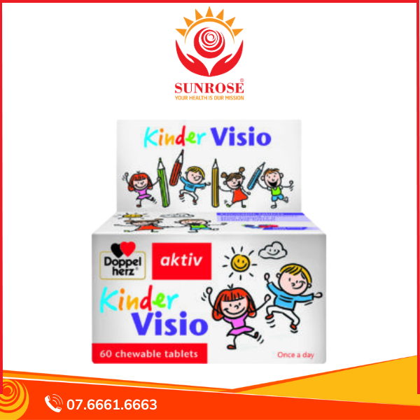  Thực phẩm bảo vệ sức khỏe Kinder Visio - Hỗ trợ đôi mắt khỏe mạnh và thị lực tốt, Lọ 60 viên 