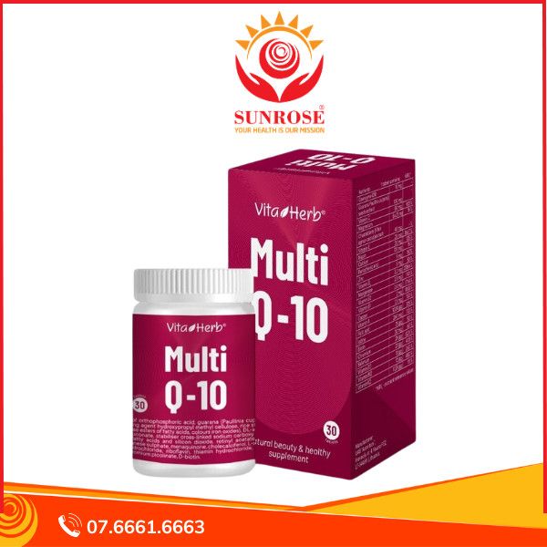  VitaHerb Multi Q10 - Viên uống hỗ trợ tăng cường sức đề kháng cho cơ thể, Hộp 30 viên 