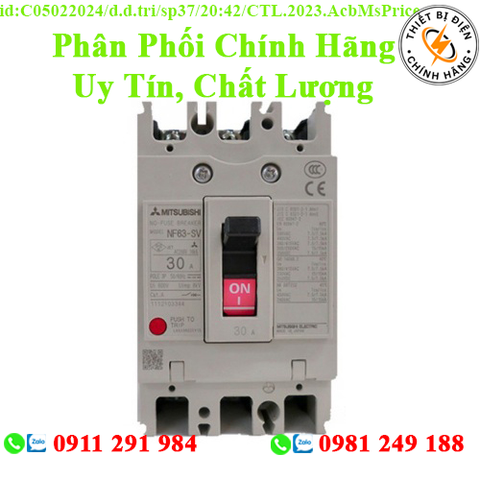 2CJ207A000023 CẦU DAO TỰ ĐỘNG DẠNG KHỐI MITSUBISHI NF125-HEV 3P 32-63A