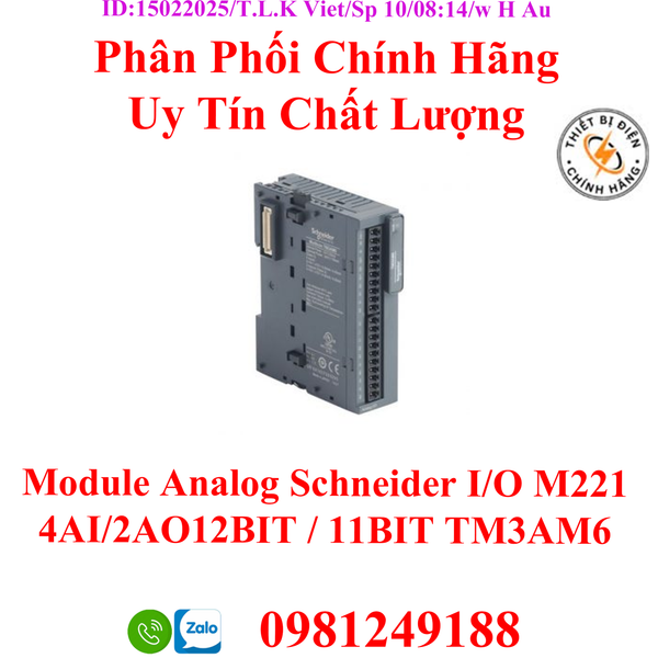 Module Analog Schneider I/O M221 4AI/2AO12BIT / 11BIT TM3AM6 ...