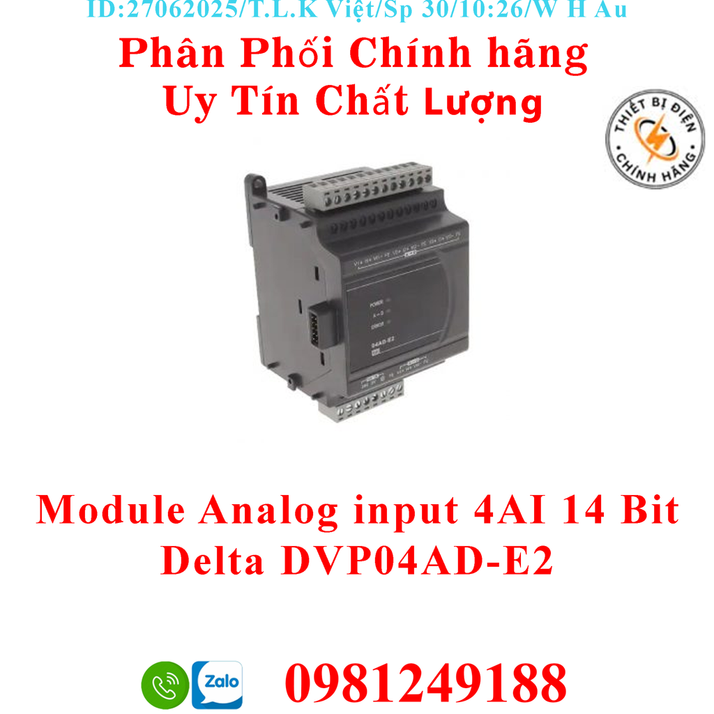 Module Analog input 4AI 14 Bit Delta DVP04AD-E2 – thietbidienchinhhang