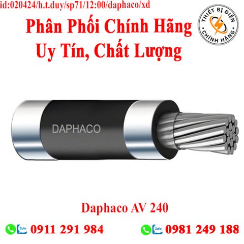 Daphaco AV 240 : Cáp điện lực hạ thế 1 lõi, ruột nhôm 0,6/1 kV