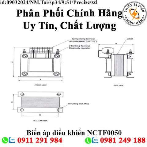 Biến áp điều khiển NCTF0050