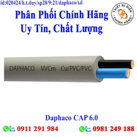 Daphaco CAP 6.0 : Cáp điện lực hạ thế 1 lõi, ruột đồng 0,6/1 kV