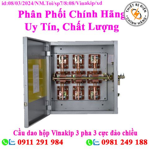 Cầu dao hộp Vinakip 3 pha 3 cực đảo chiều