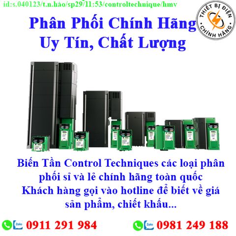 Biến Tần Control Techniques các loại về kho nhiều, chưa cập nhật hết sản phẩm, giá, chính sách khuyến mãi, chiết khấu, vui lòng liên hệ để biết thêm chi tiết