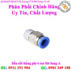 Đầu nối thẳng phi 4 ren M6 Sang-A GPC04M6