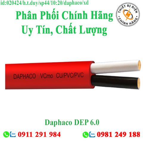 Daphaco DEP 6.0 : Dây đôi mềm oval dẹp, ruột đồng 300/500V