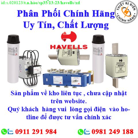 Thiết bị  điện Havells về kho nhiều, chưa cập nhật lên website, liên hệ hotline để biết thêm chi tiết