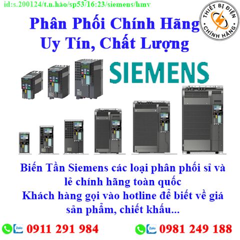 Biến Tần  Siemens các loại về kho nhiều, chưa cập nhật hết sản phẩm, giá, chính sách khuyến mãi, chiết khấu, vui lòng liên hệ để biết thêm chi tiết