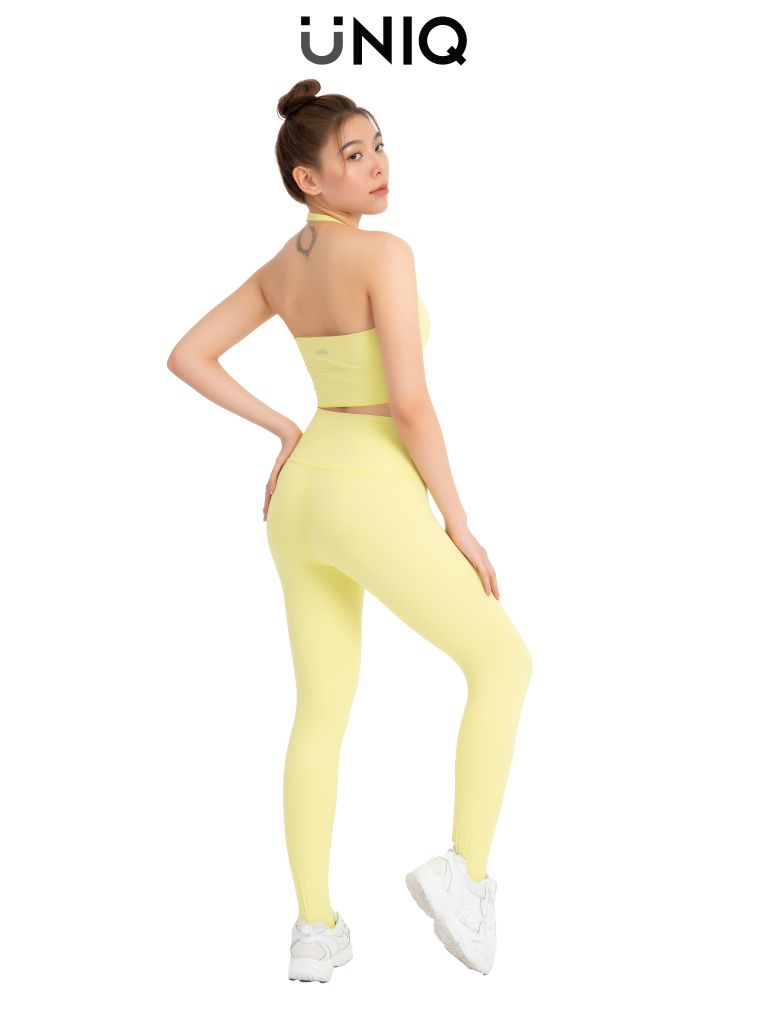 Bộ Đồ Tập Gym Yoga Nữ UNIQ Cool Peel - Áo Cổ Yếm & Quần Legging Cạp Vừa