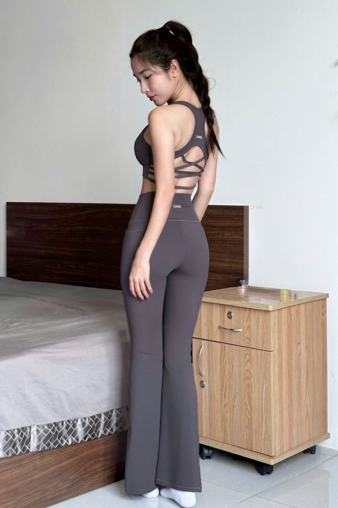Quần Legging Gym Yoga Nữ UNIQ Cool Peel Cạp Cao Ống Loe