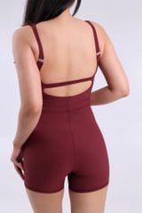 Jumpsuit Đùi Gym Yoga Nữ UNIQ Khoét Lưng Khuy Trang Trí