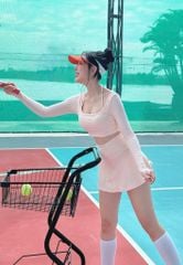 Set Váy Pickleball Nữ UNIQ Cool Peel - Áo Tay Dài Xỏ Ngón & Chân Váy