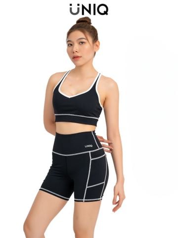 Bộ Đồ Tập Gym Yoga Nữ UNIQ Cool Peel - Áo Cổ Tim Lưng Chữ X & Quần Legging Đùi