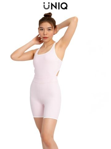 Jumpsuit Đùi Gym Yoga Nữ UNIQ Cool Peel Viền Trắng Lưng Chữ X