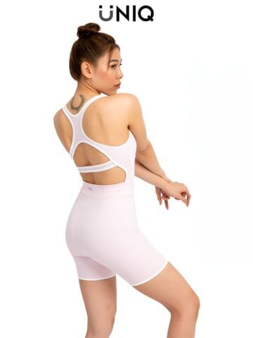 Jumpsuit Đùi Gym Yoga Nữ UNIQ Cool Peel Viền Trắng Lưng Chữ X