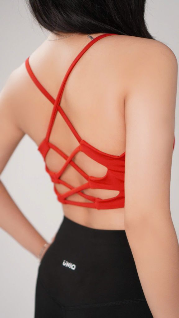 Áo Tập Gym Yoga Nữ UNIQ Cool Peel Hai Dây Lưng Đan Chéo