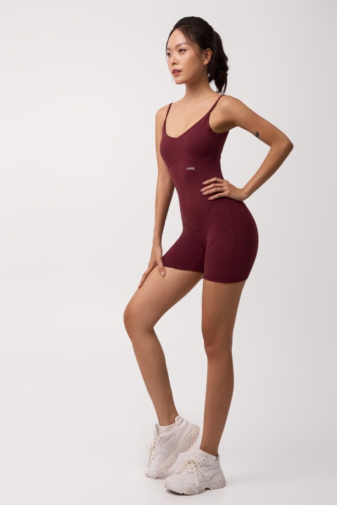 Jumpsuit Đùi Gym Yoga Nữ UNIQ Cool Peel Hai Dây Khoét Lưng