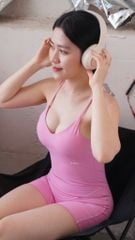 Jumpsuit Đùi Gym Yoga Nữ UNIQ Cool Peel Hai Dây Khoét Lưng