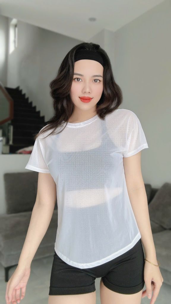 Áo Tanktop Nữ Tay Ngắn Tập Gym Yoga Basic