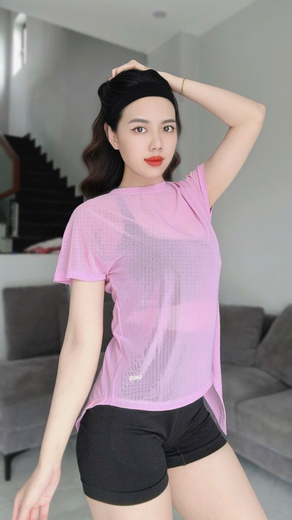 Áo Tanktop Nữ Tay Ngắn Tập Gym Yoga Basic