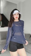 Áo Tanktop Nữ UNIQ Tay Dài Sọc Trắng Basic Tập Gym Yoga