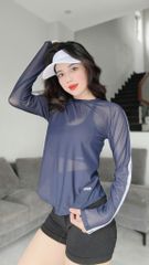 Áo Tanktop Nữ UNIQ Tay Dài Sọc Trắng Basic Tập Gym Yoga