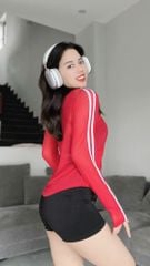 Áo Tanktop Nữ UNIQ Tay Dài Sọc Trắng Basic Tập Gym Yoga