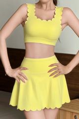 Set Váy Pickleball Nữ UNIQ Cool Peel - Áo Butterfly & Chân Váy Viền Sóng