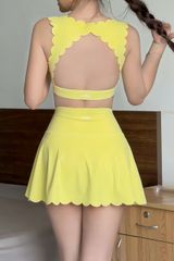 Set Váy Pickleball Nữ UNIQ Cool Peel - Áo Butterfly & Chân Váy Viền Sóng