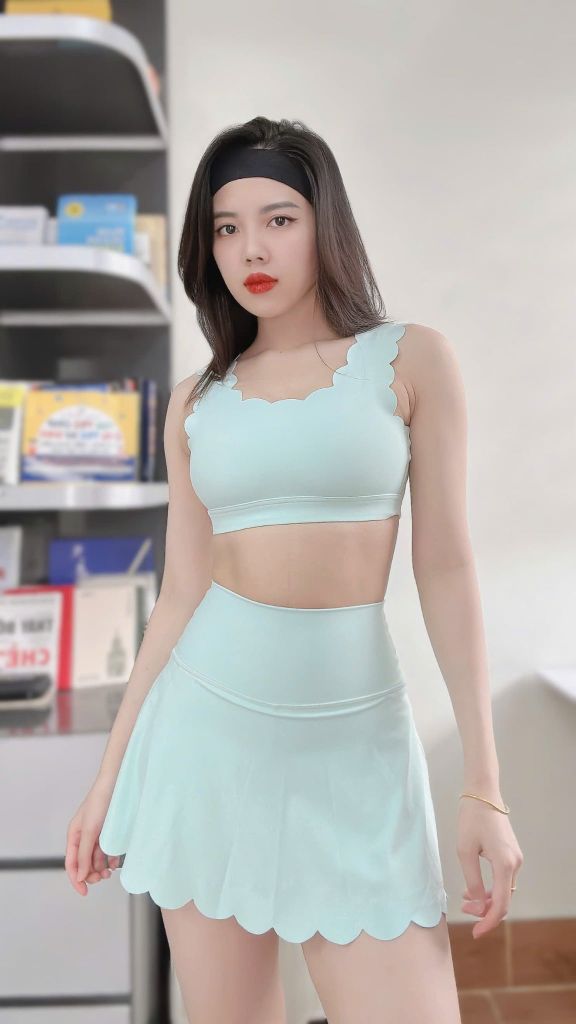 Set Váy Pickleball Nữ UNIQ Cool Peel - Áo Butterfly & Chân Váy Viền Sóng