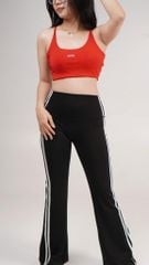 Quần Legging Gym Yoga Nữ UNIQ Cool Peel Cạp Cao Ống Loe Sọc Trắng