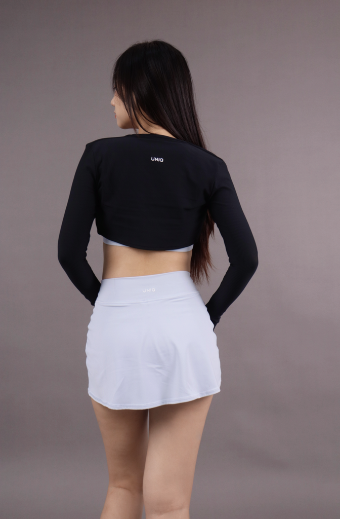 Áo Khoác UNIQ Nửa Lưng Thể Thao Nữ Thoáng Khí Tay Dài Xỏ Ngón