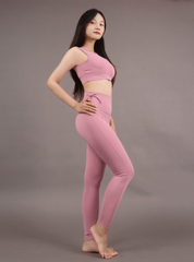 Bộ Đồ Tập Gym Yoga Nữ UNIQ Cool Peel – Áo Lệch Vai & Quần Legging Thắt Nơ Hông