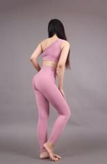 Bộ Đồ Tập Gym Yoga Nữ UNIQ Cool Peel – Áo Lệch Vai & Quần Legging Thắt Nơ Hông