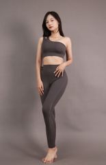 Bộ Đồ Tập Gym Yoga Nữ UNIQ Cool Peel – Áo Lệch Vai & Quần Legging Thắt Nơ Hông