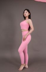 Bộ Đồ Tập Gym Yoga Nữ UNIQ Cool Peel - Áo Viền Sóng Eo & Quần Legging Viền Sóng Ống Lai