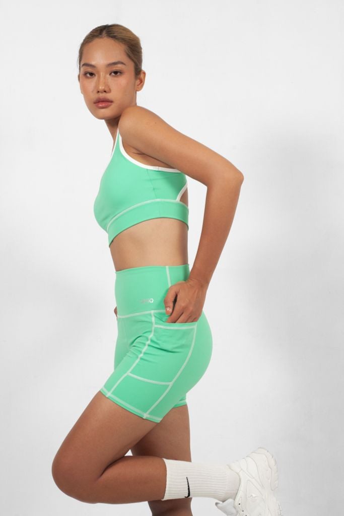 Bộ Đồ Tập Gym Yoga Nữ UNIQ Cool Peel - Áo Cổ Tim Lưng Chữ X & Quần Legging Đùi