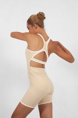 Jumpsuit Đùi Gym Yoga Nữ UNIQ Cool Peel Viền Trắng Lưng Chữ X