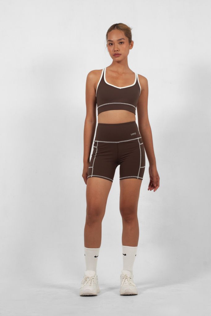 Bộ Đồ Tập Gym Yoga Nữ UNIQ Cool Peel - Áo Cổ Tim Lưng Chữ X & Quần Legging Đùi