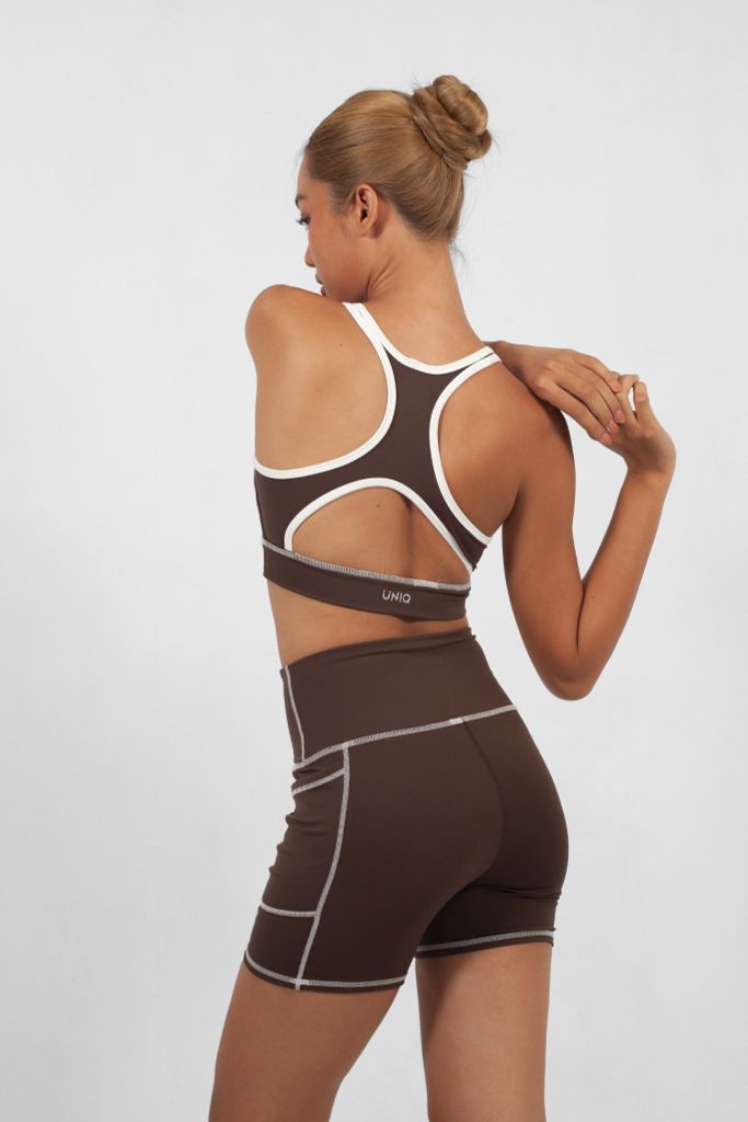 Áo Tập Gym Yoga Nữ UNIQ Cool Peel Cổ Tim Lưng Chữ X Viền