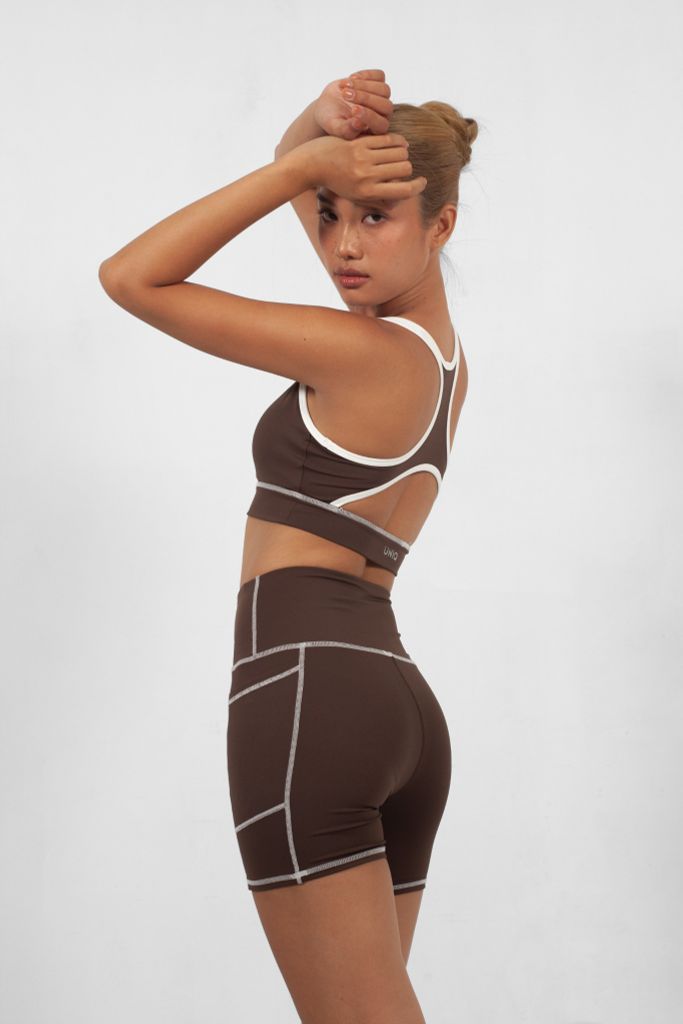 Bộ Đồ Tập Gym Yoga Nữ UNIQ Cool Peel - Áo Cổ Tim Lưng Chữ X & Quần Legging Đùi