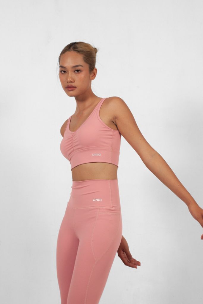 Bộ Đồ Tập Gym Yoga Nữ UNIQ Cool Peel - Áo Nhún Ngực & Quần Legging Cạp Cao