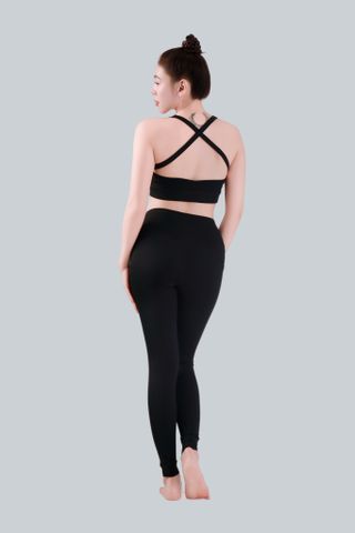 Bộ Đồ Tập Gym Yoga Nữ UNIQ Cool Peel - Áo Cổ Vuông Lưng Chữ X & Quần Legging Cạp Cao