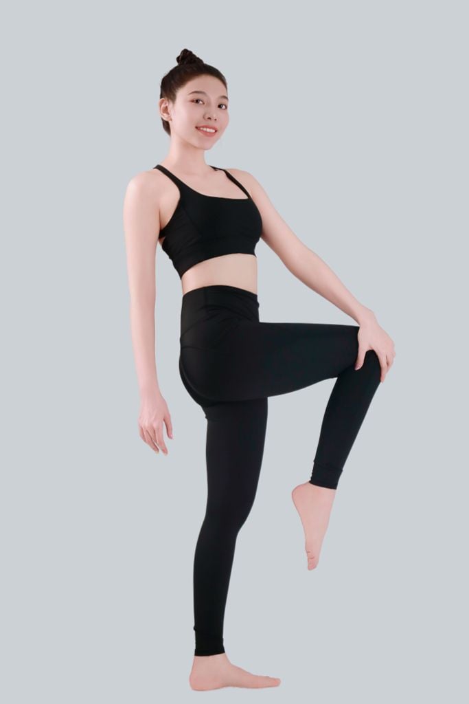 Bộ Đồ Tập Gym Yoga Nữ UNIQ Cool Peel - Áo Cổ Vuông Lưng Chữ X & Quần Legging Cạp Cao