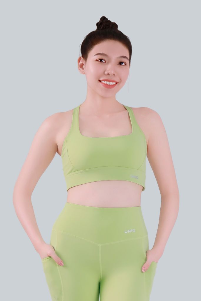 Áo Tập Gym Yoga Nữ UNIQ Cool Peel Cổ Vuông Lưng Đan Xéo Chữ X